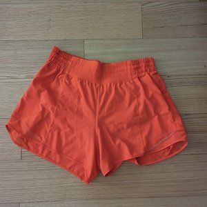 Lululemon Hotty Hot High Rise Lined Short 4" - Carnation Red - Size 8